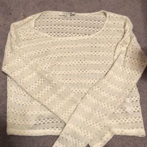 Cropped sheer sweater